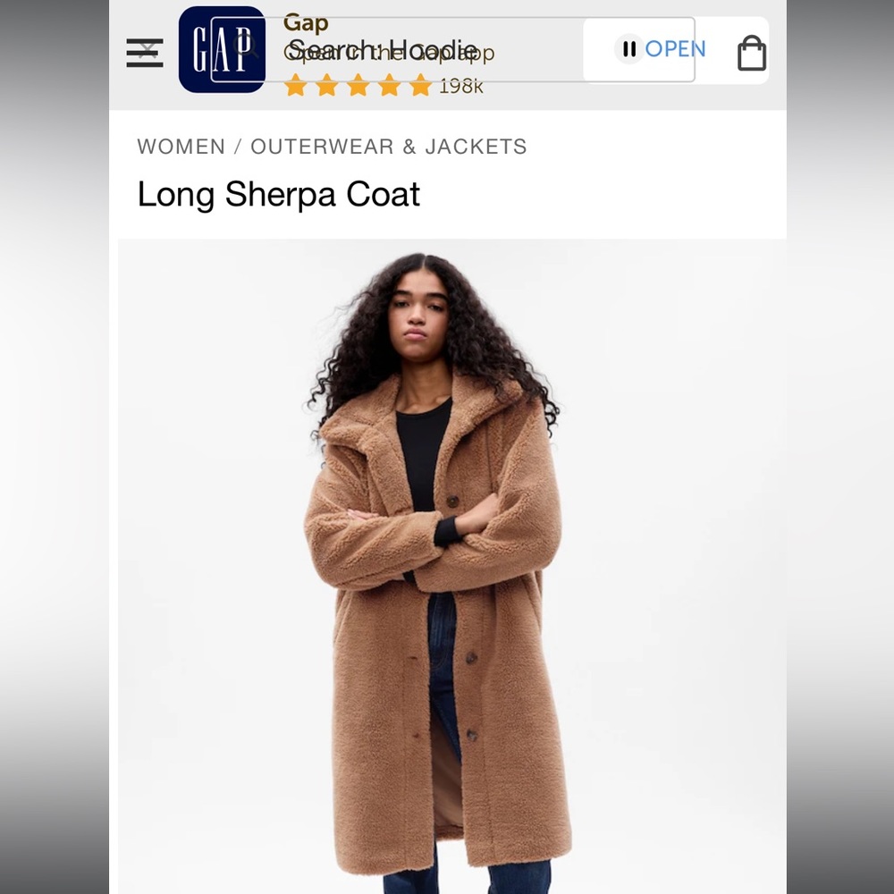 GAP Long Sherpa Coat